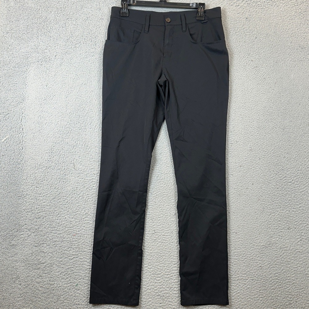 Travis Mathew Pants Mens 30 Open To Work Black 5-Pocket Golf Chino Athletic EUC